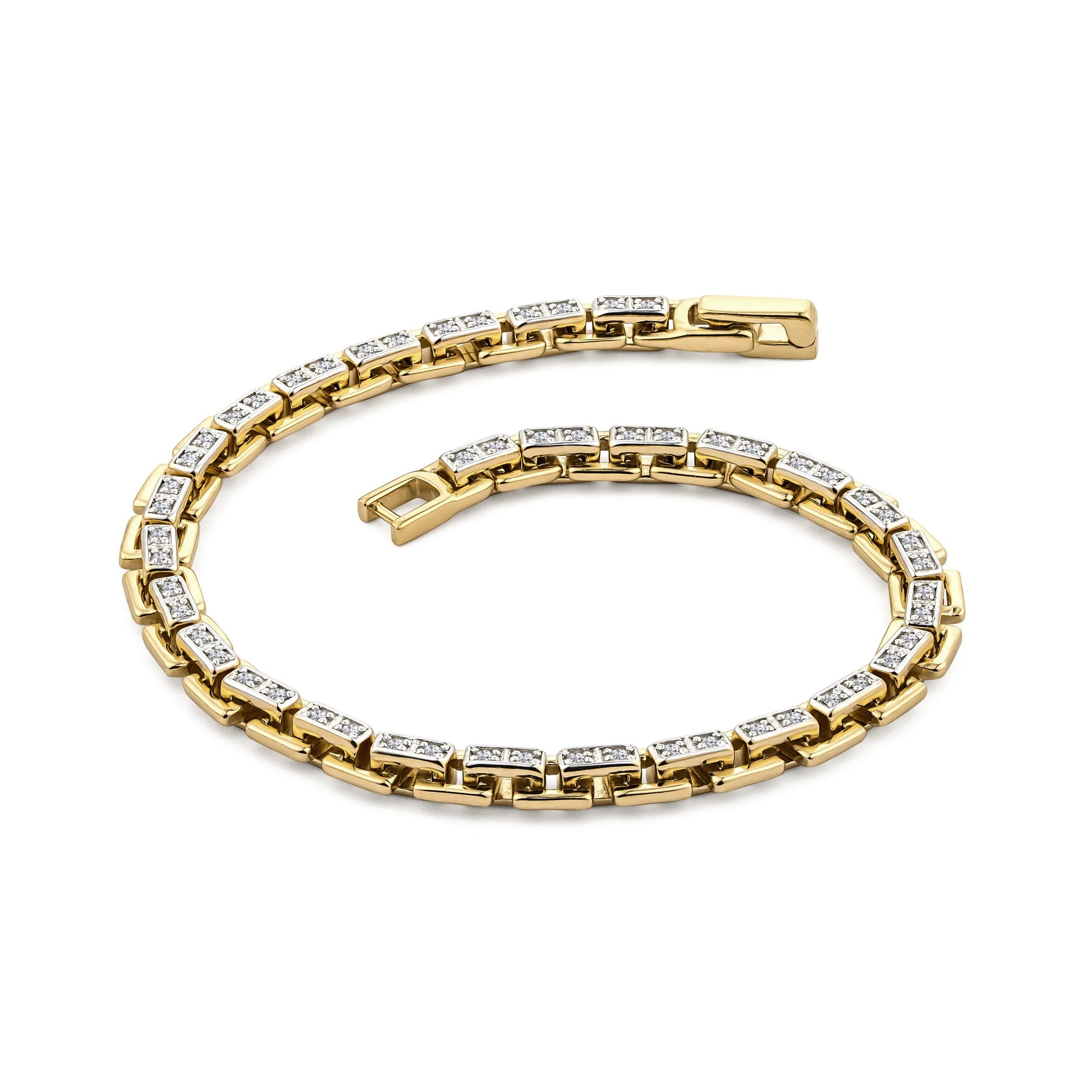 0.85 TCW Round Lab Grown Diamond Cuban Chained Bracelet