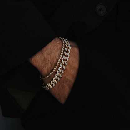 1.2 TCW Round Lab Grown Diamond Cuban Chained Bracelet