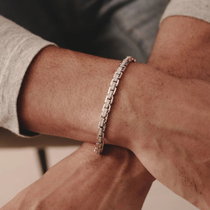0.85 TCW Round Lab Grown Diamond Cuban Chained Bracelet