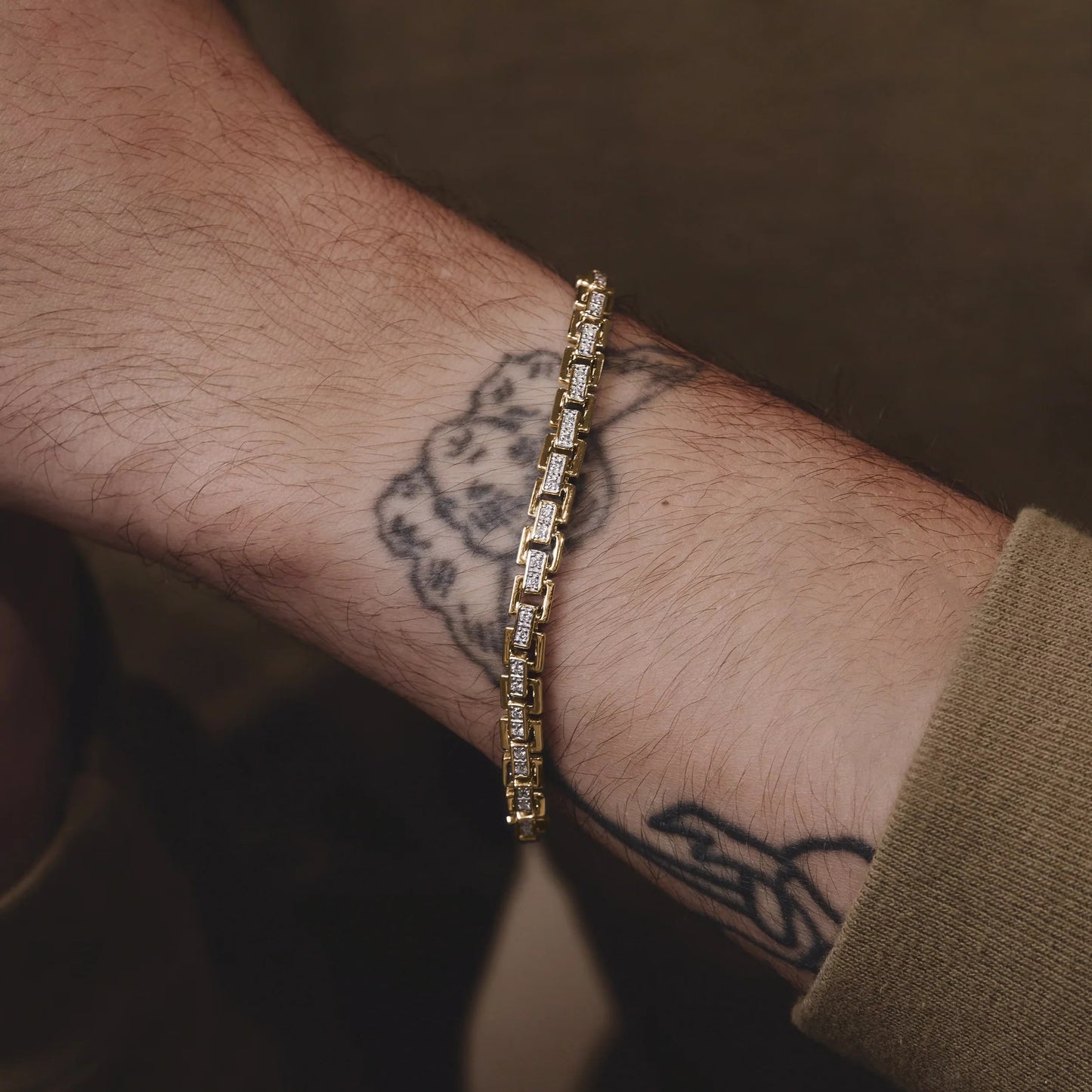 0.85 TCW Round Lab Grown Diamond Cuban Chained Bracelet