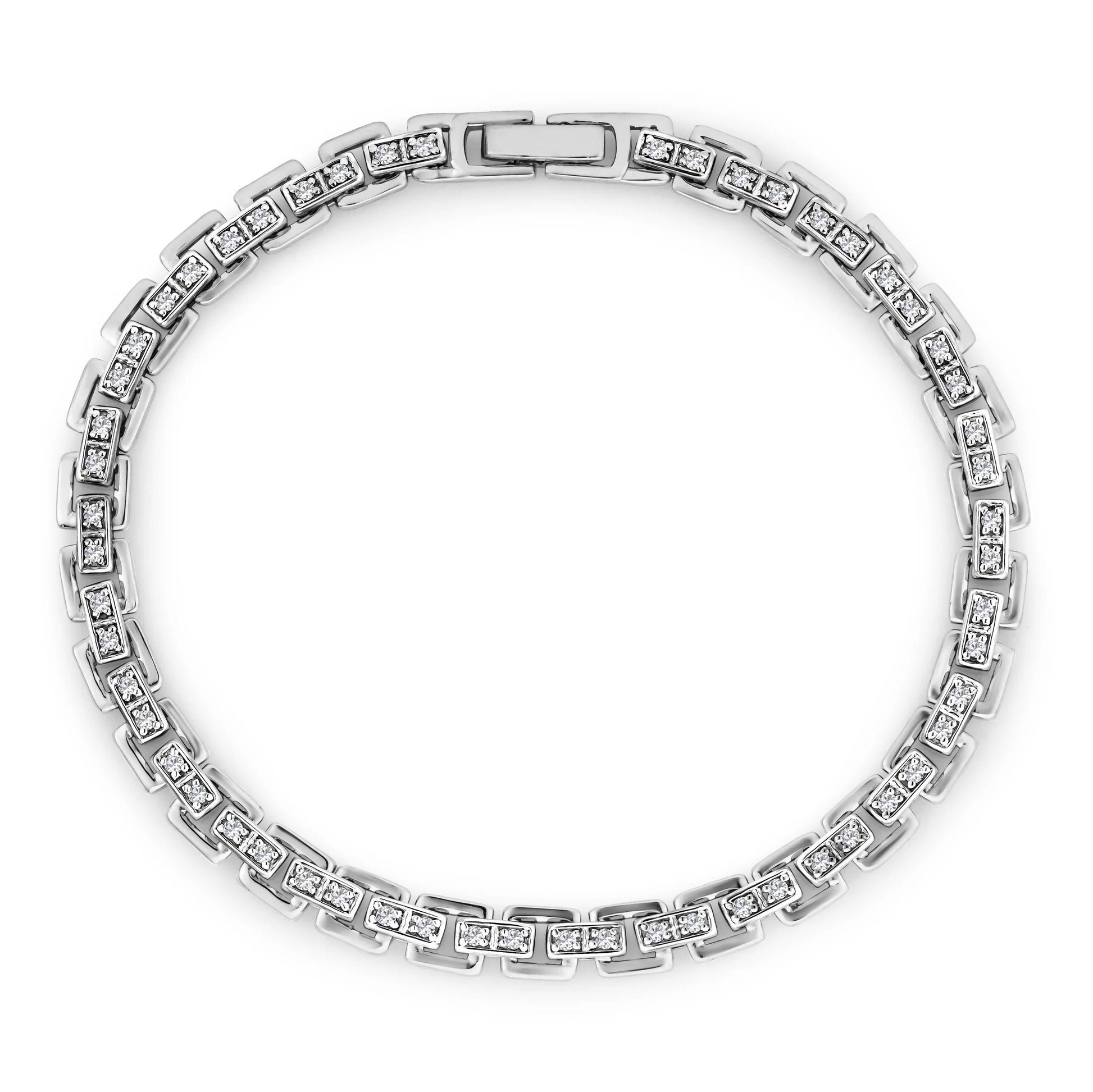 0.85 TCW Round Lab Grown Diamond Cuban Chained Bracelet