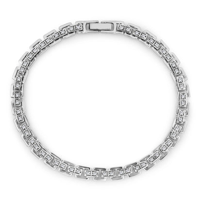 0.85 TCW Round Lab Grown Diamond Cuban Chained Bracelet