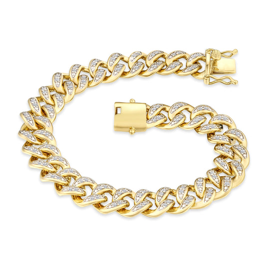 1.2 TCW Round Lab Grown Diamond Cuban Chained Bracelet