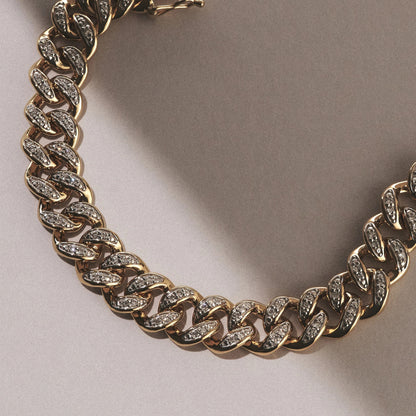 1.2 TCW Round Lab Grown Diamond Cuban Chained Bracelet
