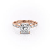 2 CT Princess Cut Pave Lab-Grown Diamond Engagement Ring