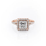 2 CT Princess Cut Halo & Pave Lab-Grown Diamond Engagement Ring