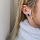 6.01 TCW Oval December-Blue Topaz Birthstone Stud Earrings