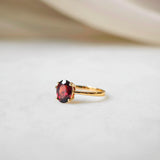 1.4 CT Oval Cut Solitaire January-Garnet Birthstone Engagement Ring