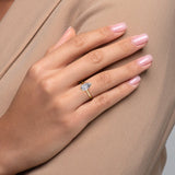 2 CT Pear Cut Half Bezel Lab-Grown Diamond Engagement Ring