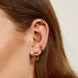 1.2 TCW Marquise January-Garnet Birthstone Hoop Earrings