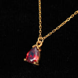0.5 CT Pear January-Garnet Birthstone Solitaire Necklace