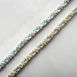 8 TCW Oval Shaped March-Aquamarine Birthstone Bracelet