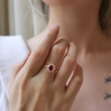 0.84 CT Round Cut Cluster October-Tourmaline Birthstone Engagement Ring