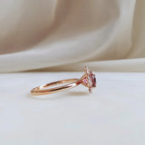 0.84 CT Round Cut Cluster October-Tourmaline Birthstone Engagement Ring