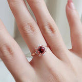 0.84 CT Round Cut Cluster October-Tourmaline Birthstone Engagement Ring