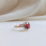 0.84 CT Round Cut Cluster October-Tourmaline Birthstone Engagement Ring