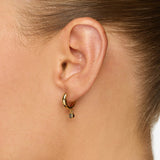 0.6 TCW Round December-Blue Topaz Birthstone Huggie Earrings