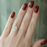 2 CT Pear Cut Vintage Pave Lab-Grown Diamond Engagement Ring