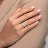 2 CT Asscher Cut Halo & Pave Lab-Grown Diamond Engagement Ring