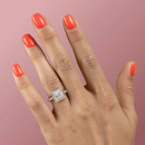 2 CT Princess Cut Halo & Pave Lab-Grown Diamond Engagement Ring