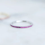 0.5 TCW Round Shaped July-Ruby Birthstone Wedding Band