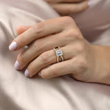 2 CT Princess Cut Split Shank Pave Lab-Grown Diamond Engagement Ring