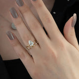 2 CT Pear Cut Hidden Halo Lab-Grown Diamond Engagement Ring