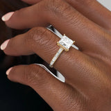 2 CT Princess Cut Pave Lab-Grown Diamond Engagement Ring