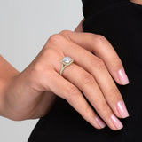 2 CT Asscher Cut Halo & Pave Lab-Grown Diamond Engagement Ring