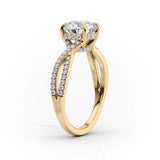 2 CT Princess Cut Split Shank Pave Lab-Grown Diamond Engagement Ring