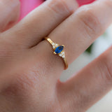 0.6 TCW Marquise Cut Cluster September-Sapphire Birthstone Engagement Ring