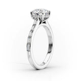 2 CT Princess Cut Pave Lab-Grown Diamond Engagement Ring
