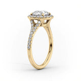 2 CT Princess Cut Halo & Pave Lab-Grown Diamond Engagement Ring