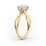 2 CT Cushion Cut Three Stone Split Shank Lab-Grown Diamond Engagement Ring