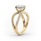 2 CT Princess Cut Split Shank Pave Lab-Grown Diamond Engagement Ring