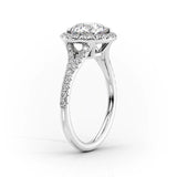 2 CT Princess Cut Halo & Pave Lab-Grown Diamond Engagement Ring