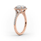 2 CT Princess Cut Halo & Pave Lab-Grown Diamond Engagement Ring