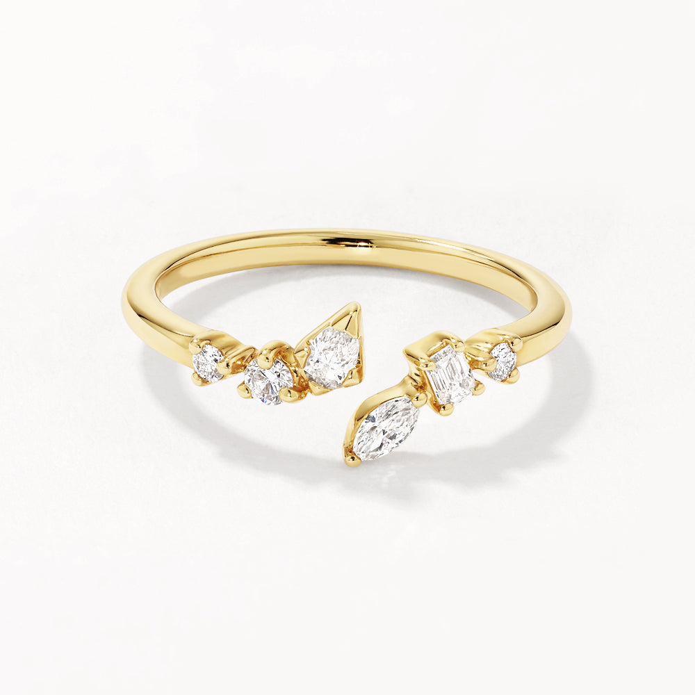 0.28 TCW Round Cut Lab-Grown Diamond Open Shank Wedding Band
