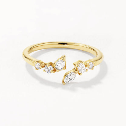 0.28 TCW Round Cut Lab-Grown Diamond Open Shank Wedding Band