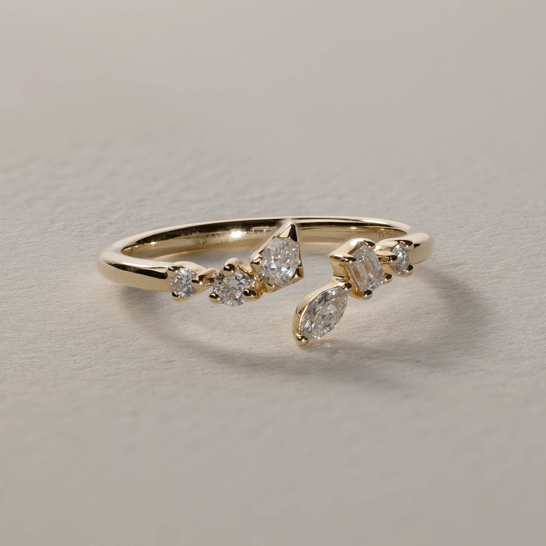 0.28 TCW Round Cut Lab-Grown Diamond Open Shank Wedding Band