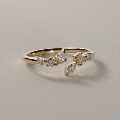 0.28 TCW Round Cut Lab-Grown Diamond Open Shank Wedding Band