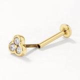 0.04 TCW Round Lab-Grown Diamond Bezel Helix Single Stud Earring