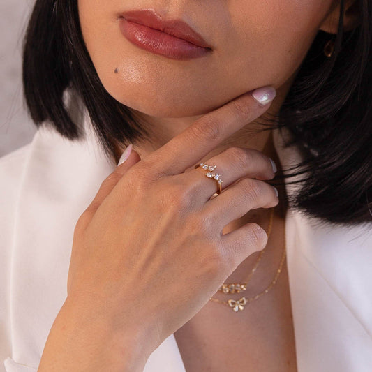 0.28 TCW Round Cut Lab-Grown Diamond Open Shank Wedding Band