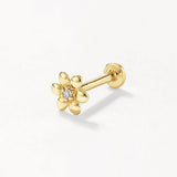 0.008 TCW Round Lab-Grown Diamond Daisy Helix Single Stud Earring