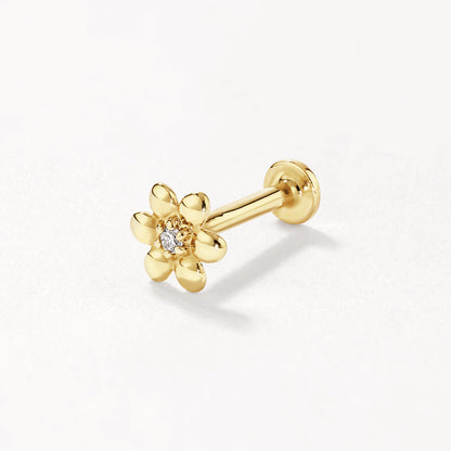0.008 TCW Round Lab-Grown Diamond Daisy Helix Single Stud Earring