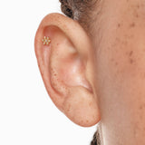 0.008 TCW Round Lab-Grown Diamond Daisy Helix Single Stud Earring