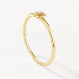 0.008 CT Round Cut Lab-Grown Diamond Floral Wedding Band
