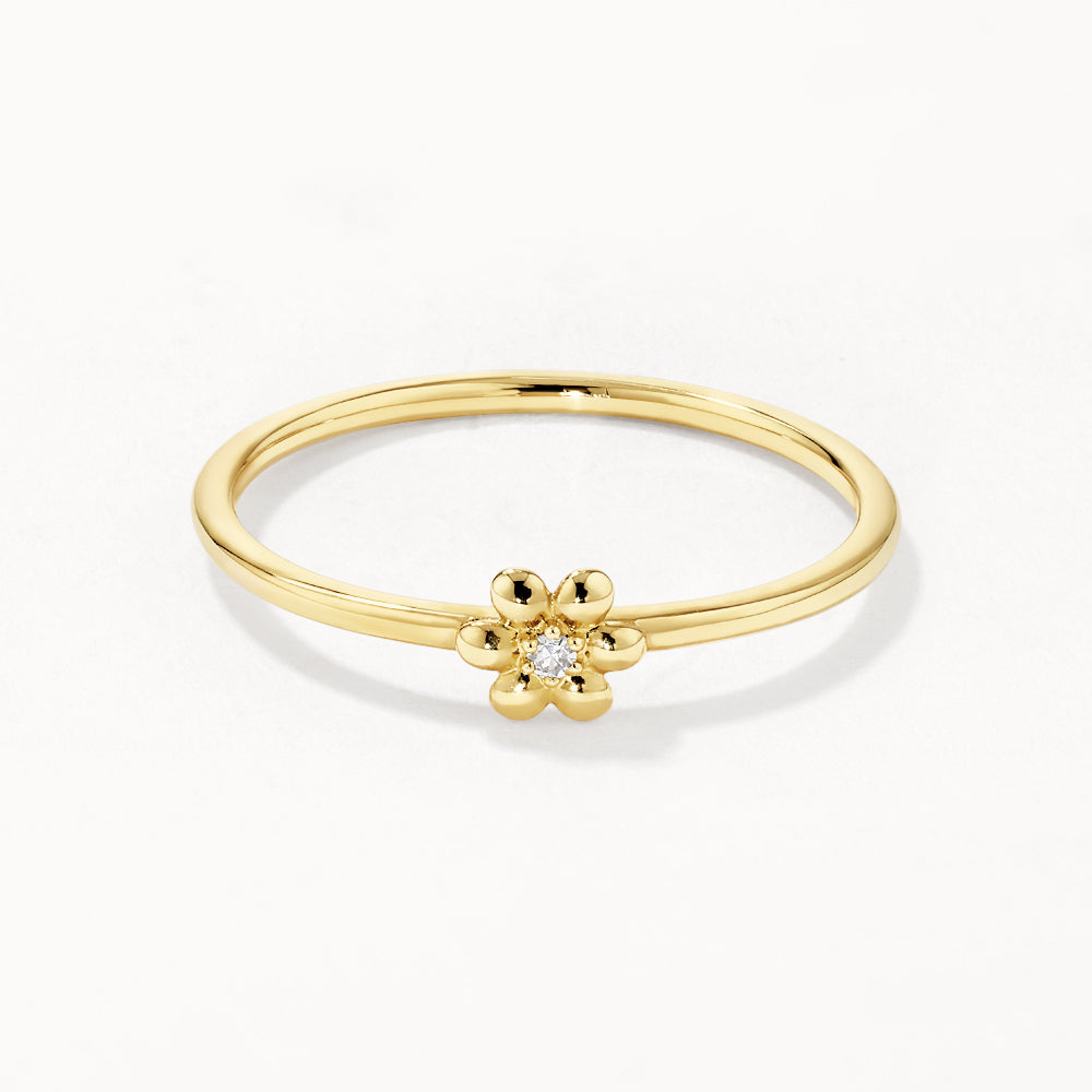 0.008 CT Round Cut Lab-Grown Diamond Floral Wedding Band