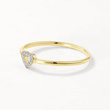 0.07 TCW Round Cut Lab-Grown Diamond Heart Wedding Band