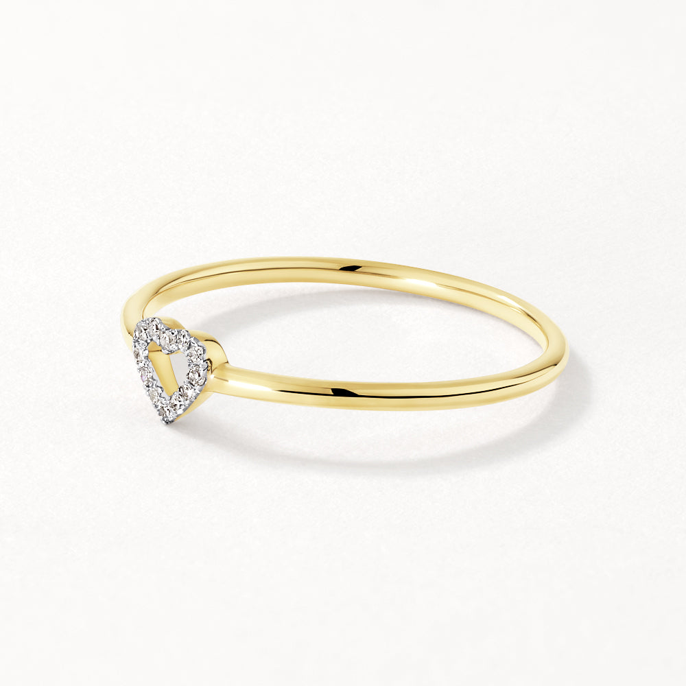 0.07 TCW Round Cut Lab-Grown Diamond Heart Wedding Band